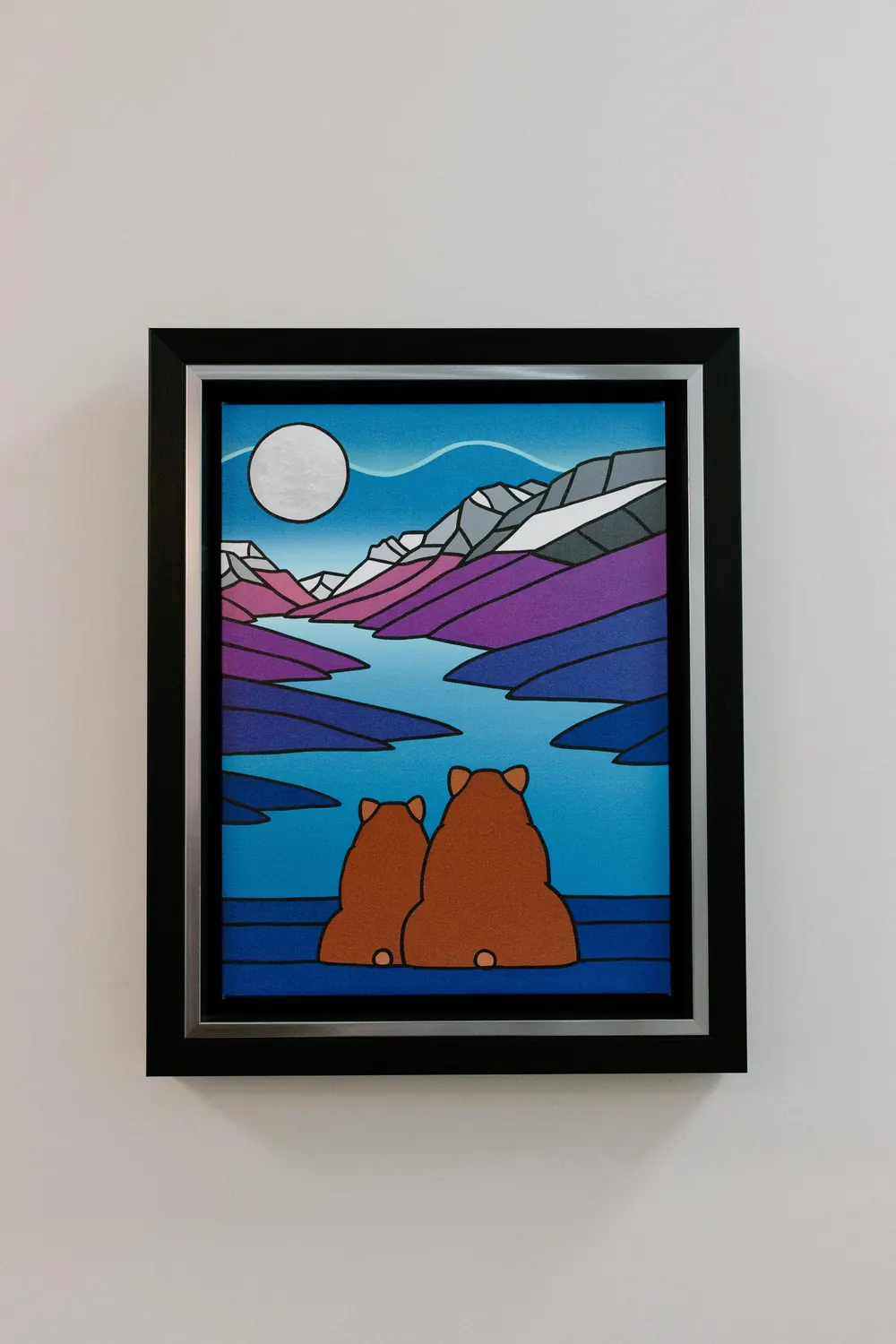 Local artwork of two bears on the clinic wall